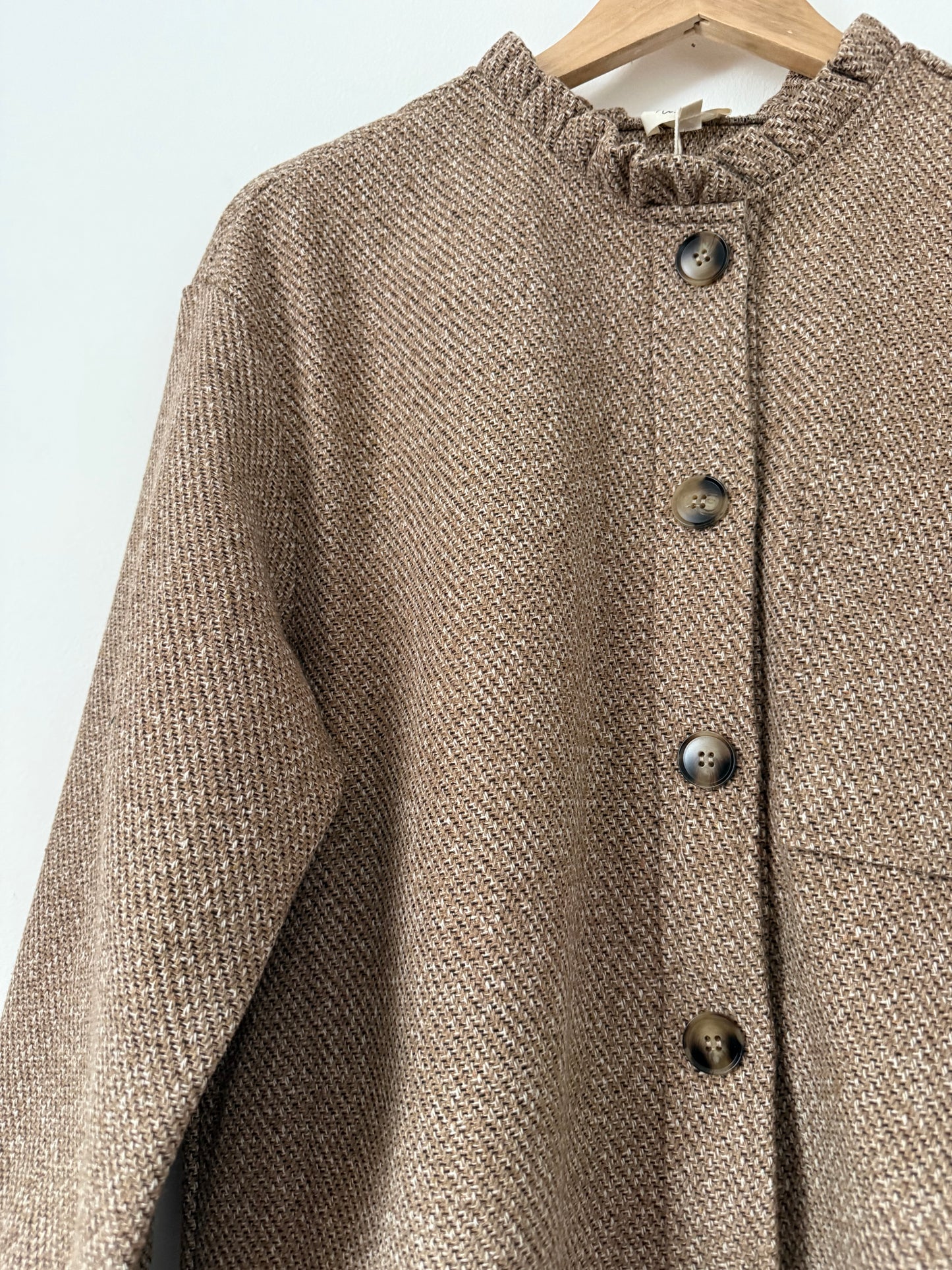 Veste chemise sans col avec boutons