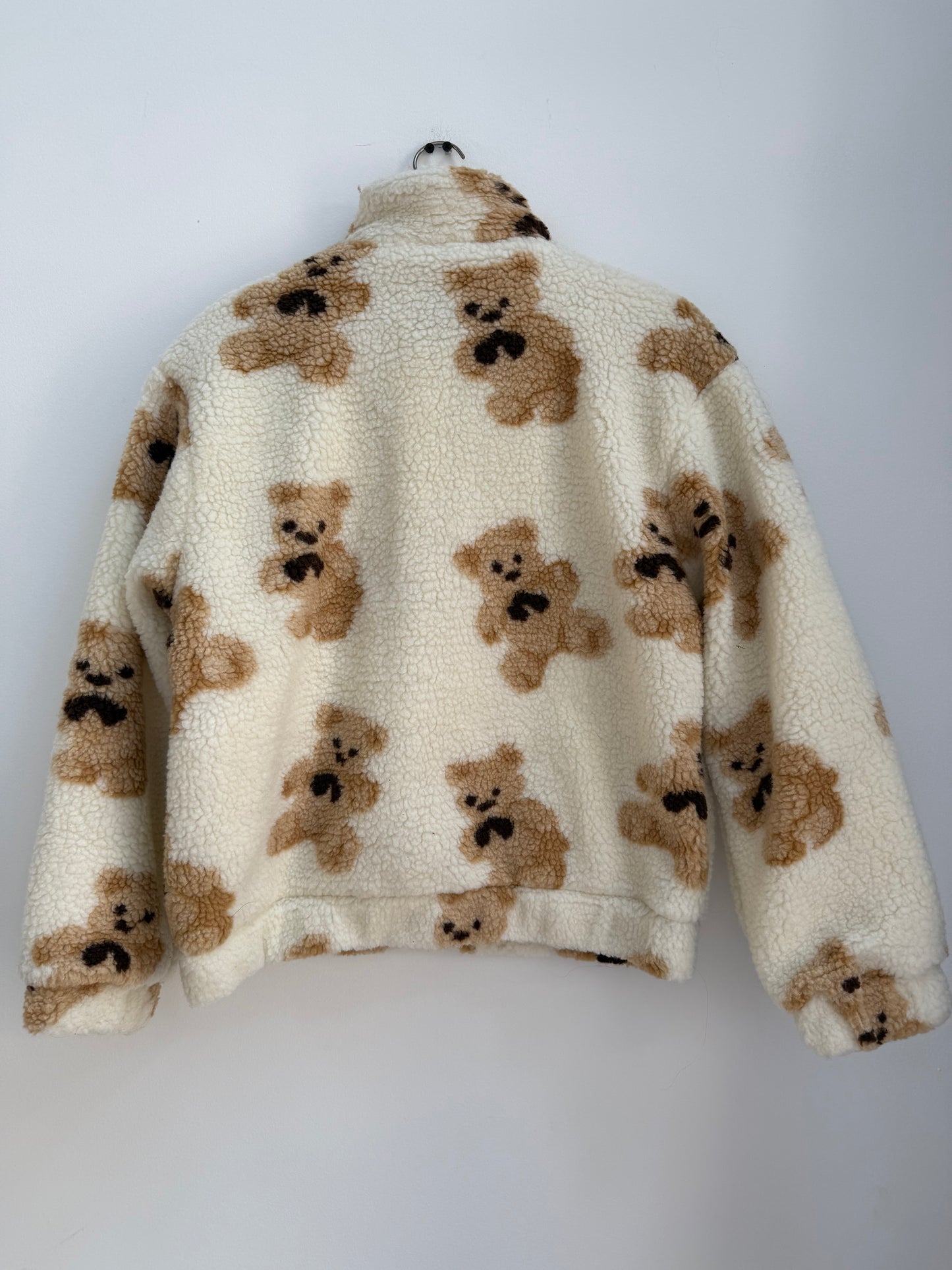 Veste polaire crème avec imprimé ourson