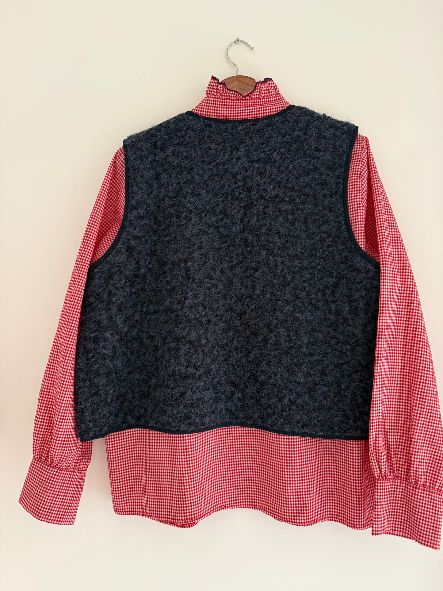 Gilet sans manches effet laine bleu marine