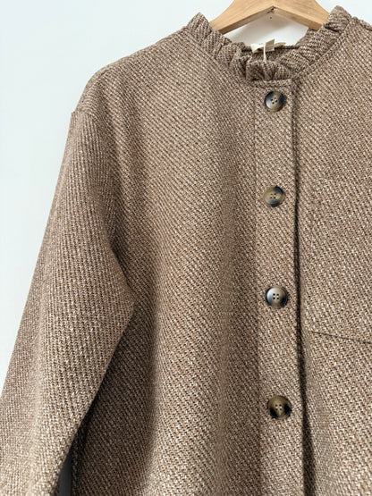 Veste chemise sans col avec boutons