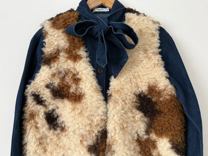 Gilet sans manche moumoute imprimé animal