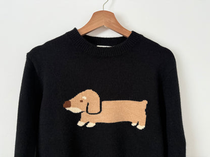 Pull noir avec un motif  chien