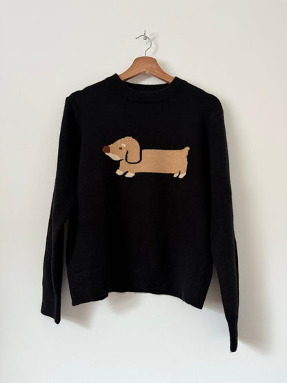 Pull noir avec un motif  chien