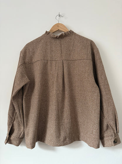 Veste chemise sans col avec boutons