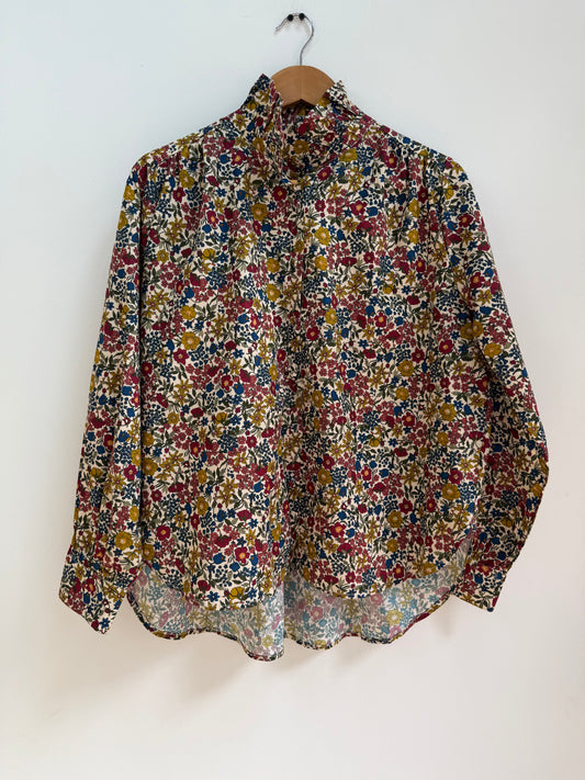 Chemise avec col imprimé floral Beige/ Bleue/ Bordeaux/ Vert