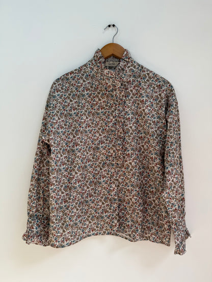 Chemise imprimé floral avec froufrous