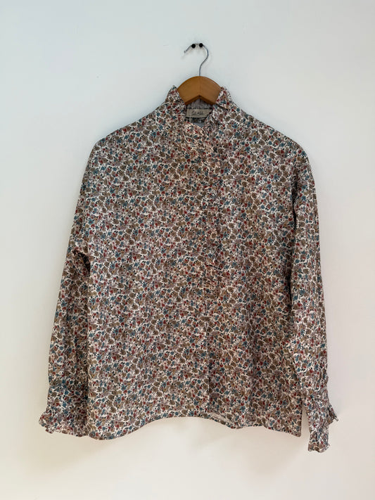 Chemise imprimé floral avec froufrous