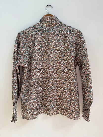 Chemise imprimé floral avec froufrous