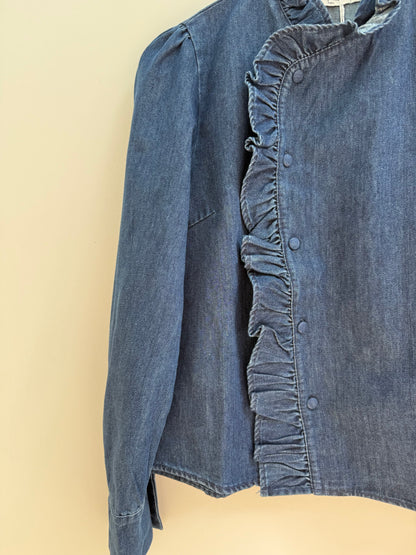 Blouse en jean grand col