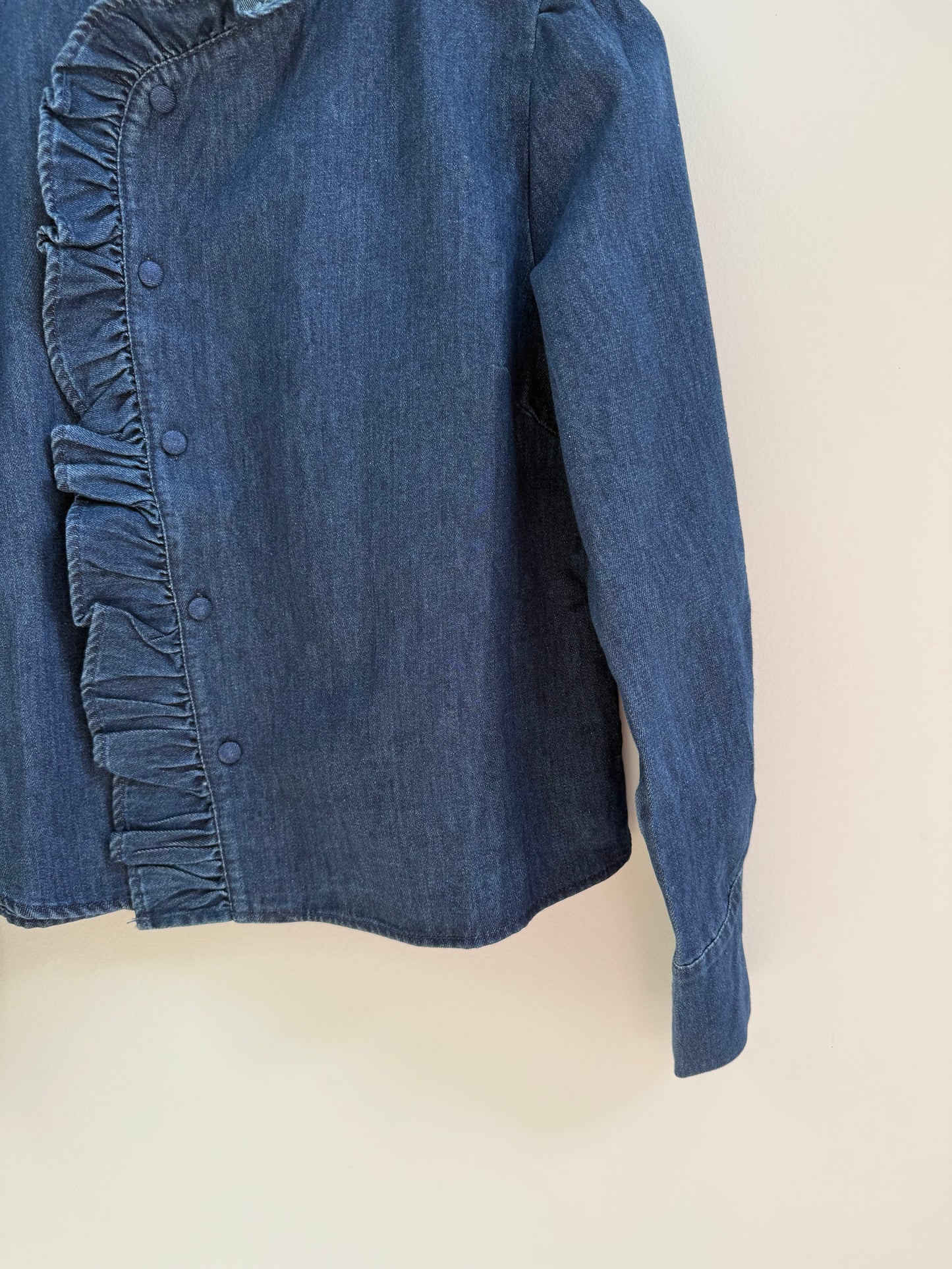 Blouse en jean grand col