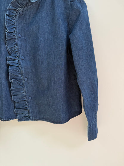 Blouse en jean grand col