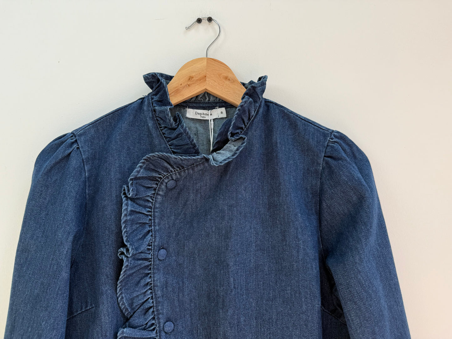 Blouse en jean grand col