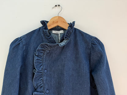 Blouse en jean grand col