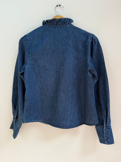 Blouse en jean grand col