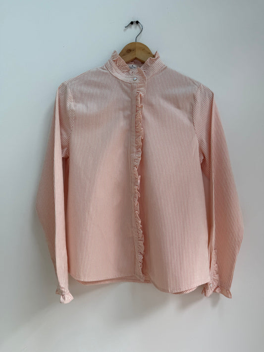 Chemise épaisse rayée à froufrous