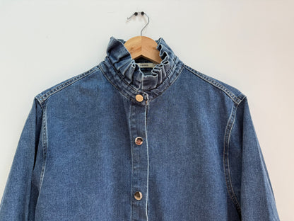 Sur chemise en jean avec grand col