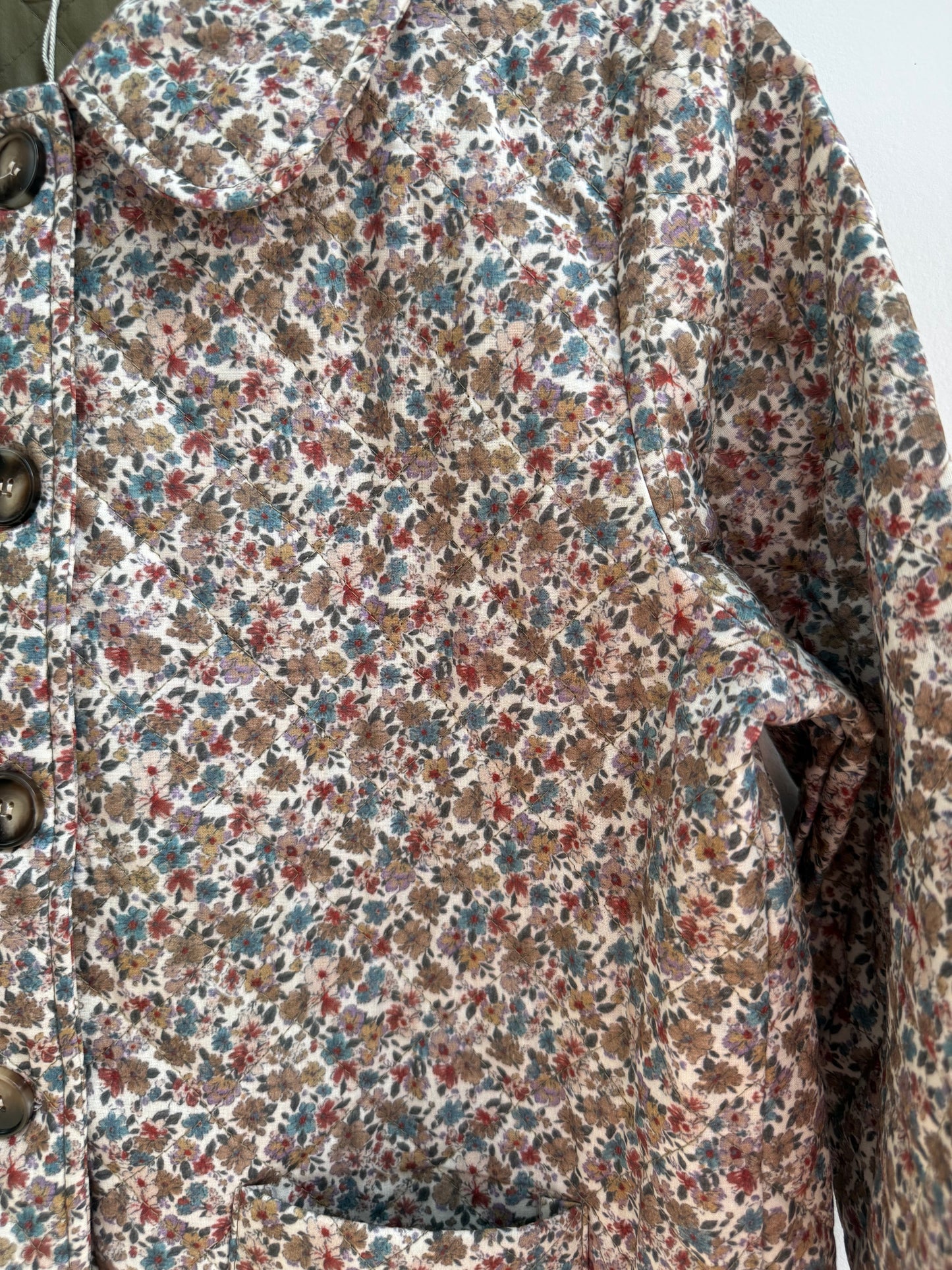 Veste matelassée imprimé floral Vert/ Bleue/ Lilas