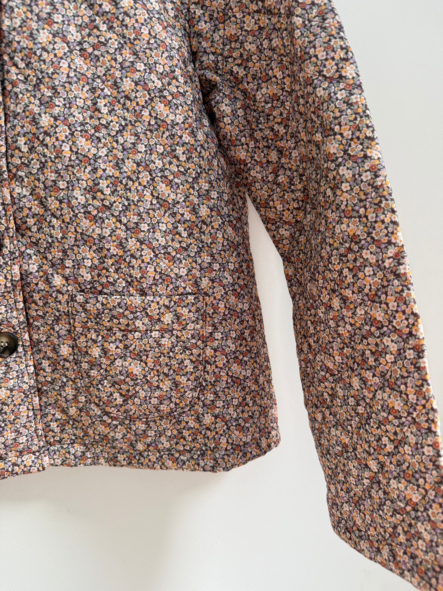 Veste matelassée imprimé floral Marron/ Beige/ Orange