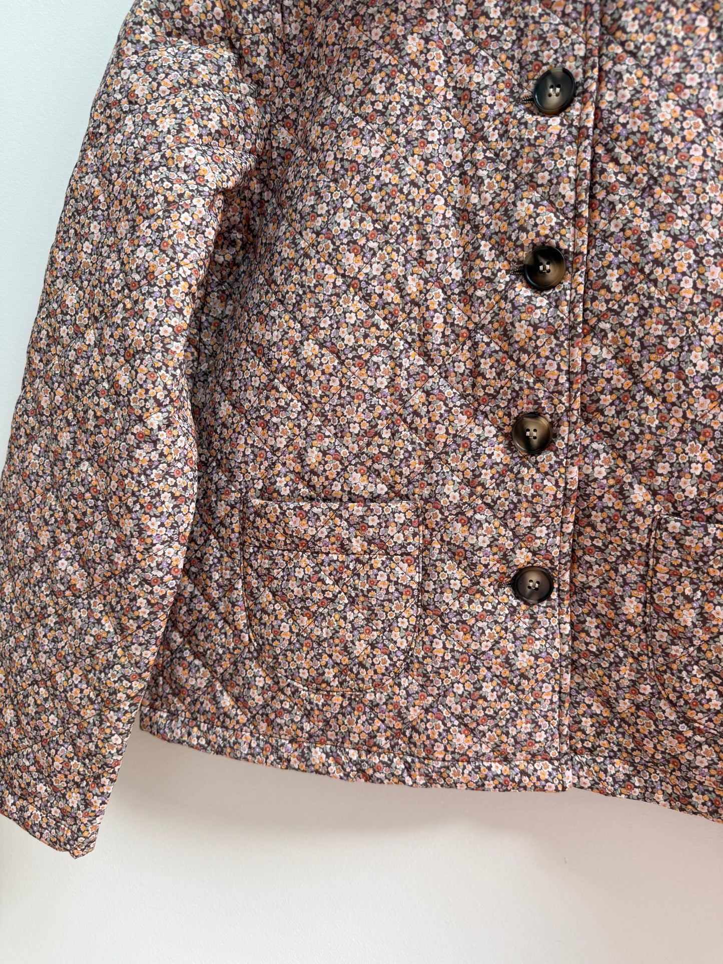 Veste matelassée imprimé floral Marron/ Beige/ Orange