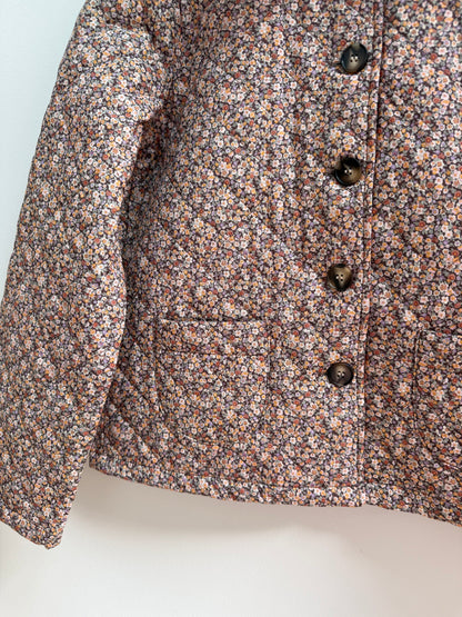 Veste matelassée imprimé floral Marron/ Beige/ Orange