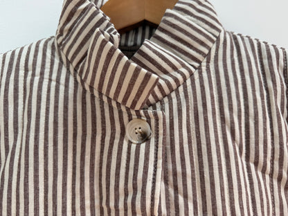 Veste avec col matelassée/ Rayée Marron et Blanche