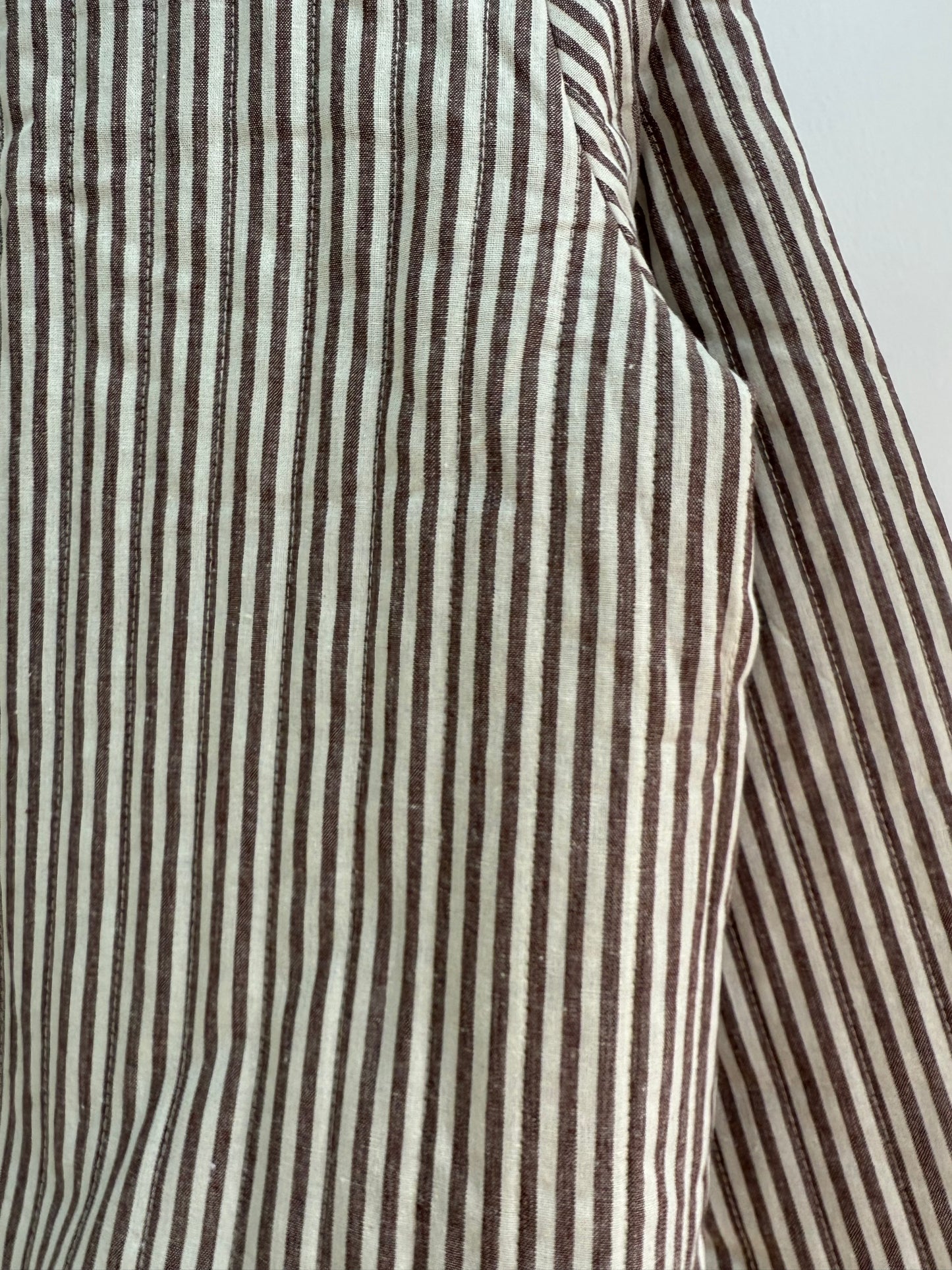 Veste avec col matelassée/ Rayée Marron et Blanche