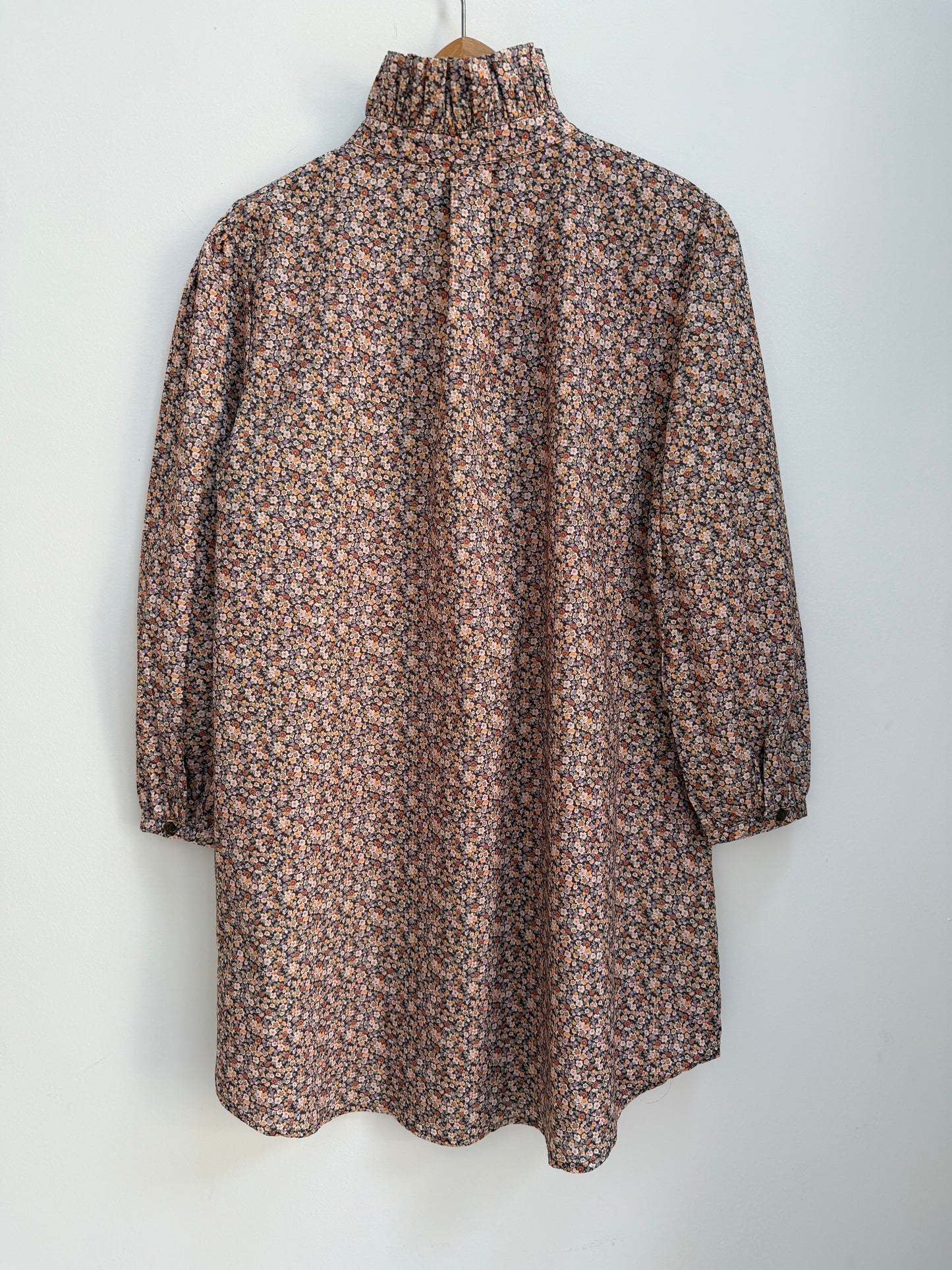 Robe avec col imprimé floral Marron/ Beige/ Orange