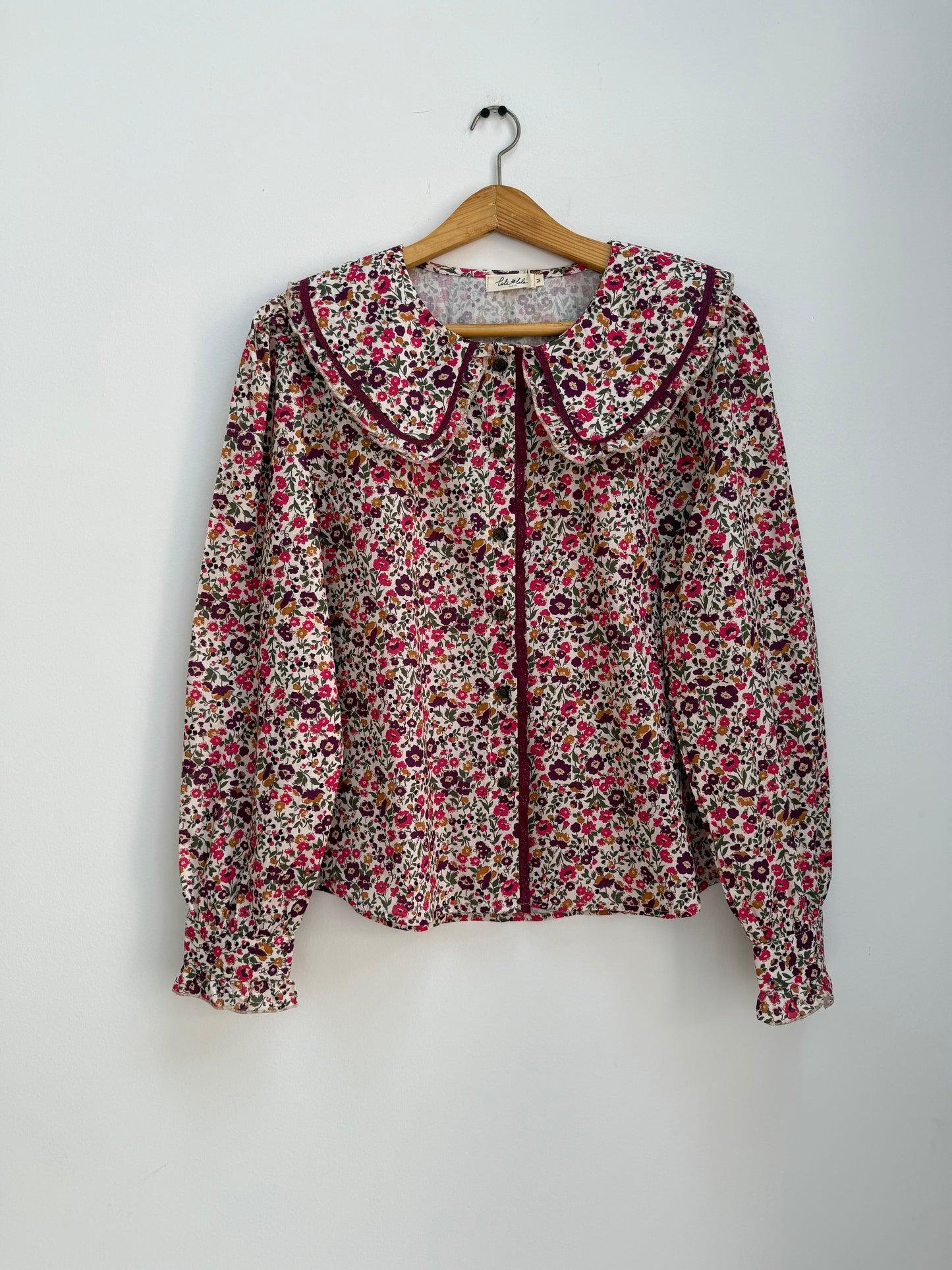 Chemise grand col imprimé floral