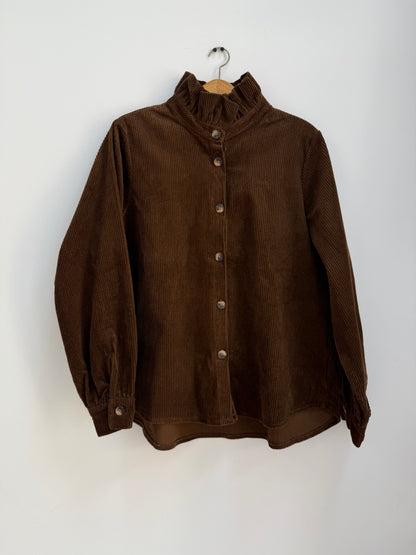 Sur chemise épaisse avec col en velours chocolat