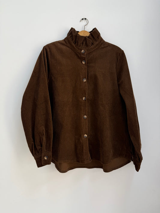 Sur chemise épaisse avec col en velours chocolat