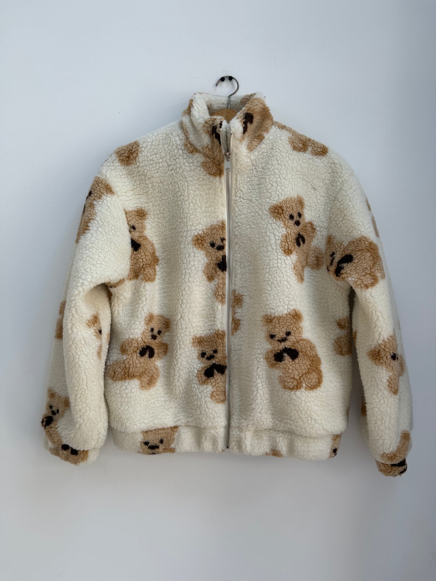 Veste polaire crème avec imprimé ourson