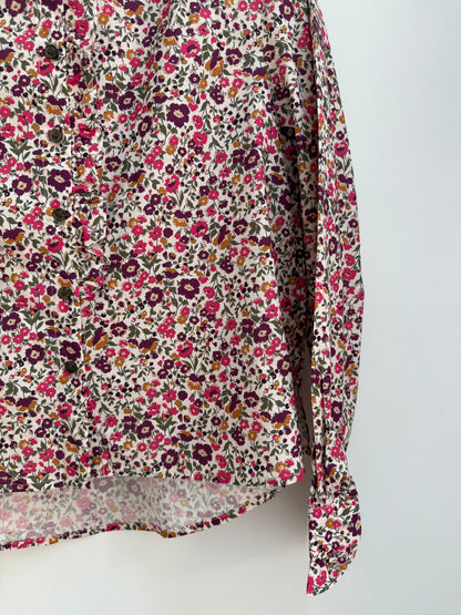 Chemise imprimé floral et froufrous