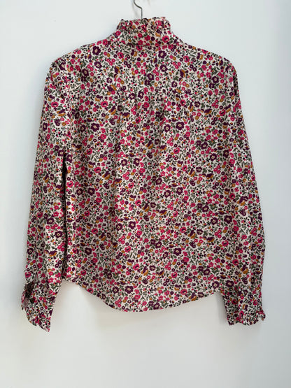 Chemise imprimé floral et froufrous