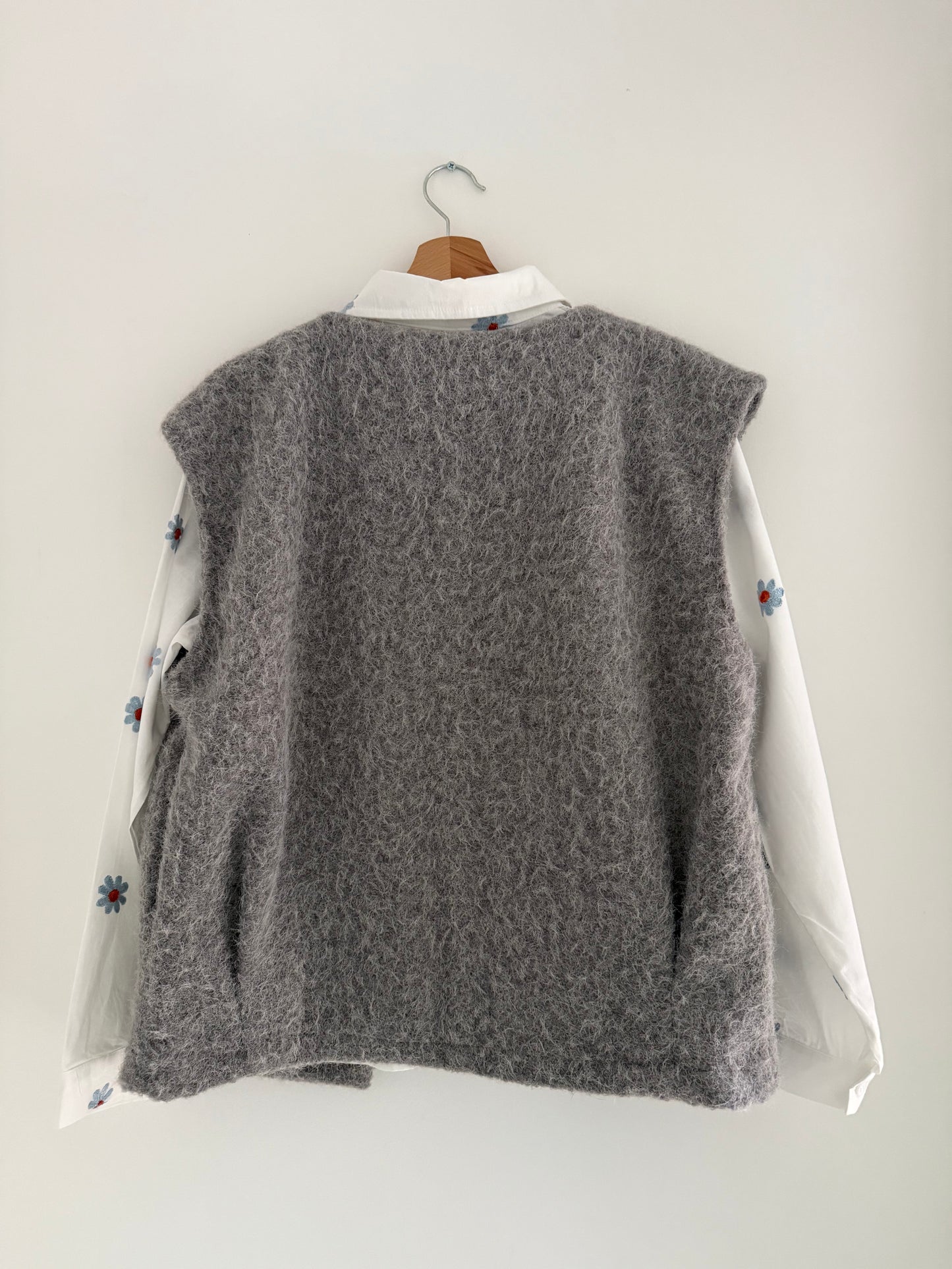 Gilet sans manches effet laine gris