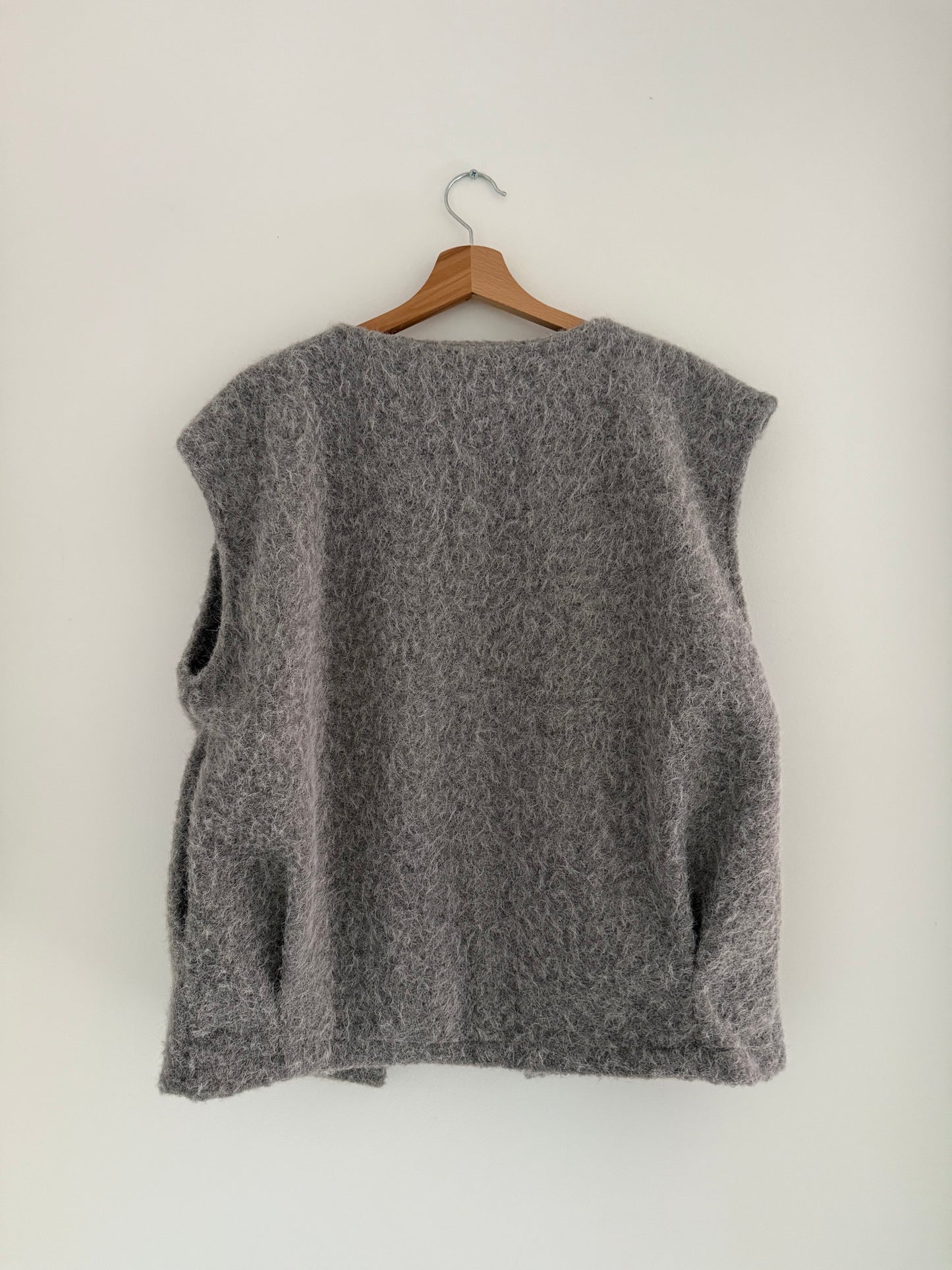 Gilet sans manches effet laine gris