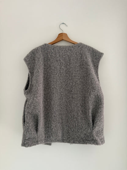 Gilet sans manches effet laine gris