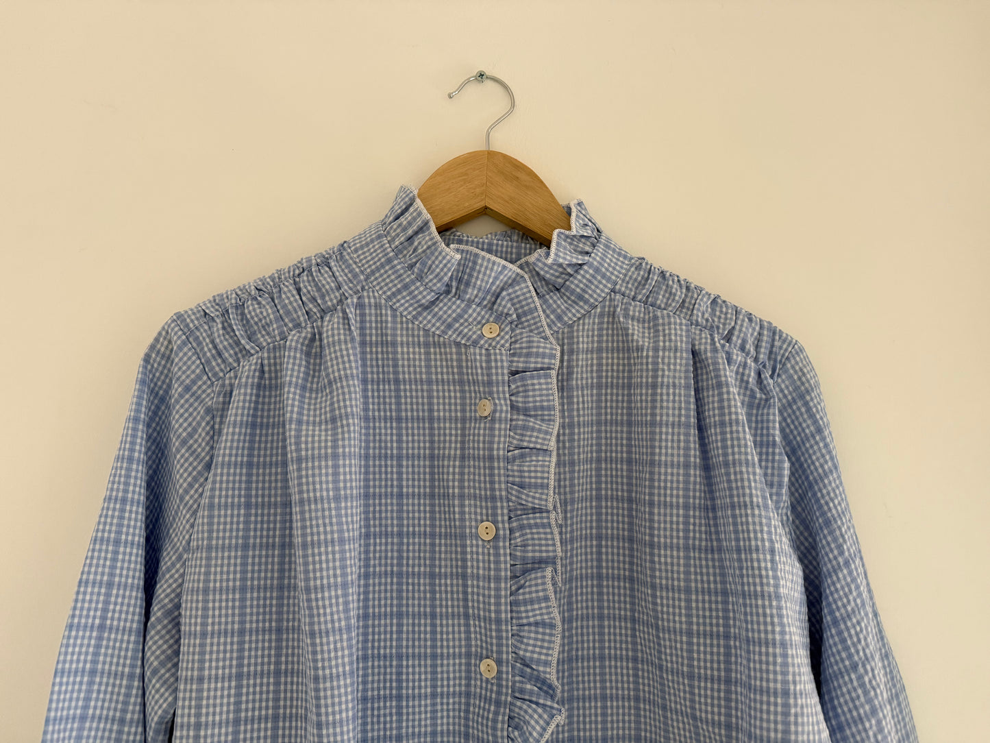 Chemise vichy bleue et blanche