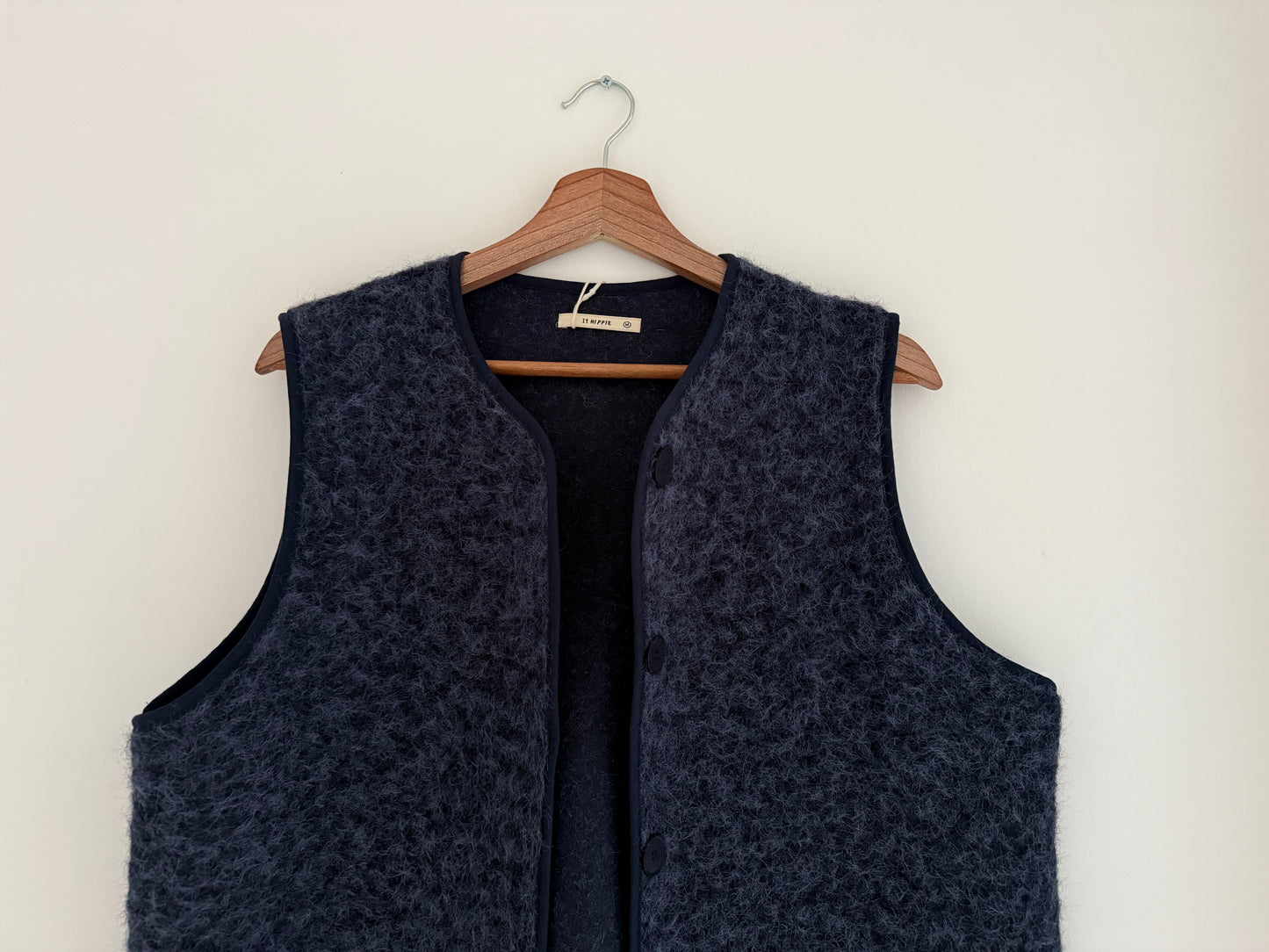 Gilet sans manches effet laine bleu marine