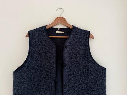 Gilet sans manches effet laine bleu marine