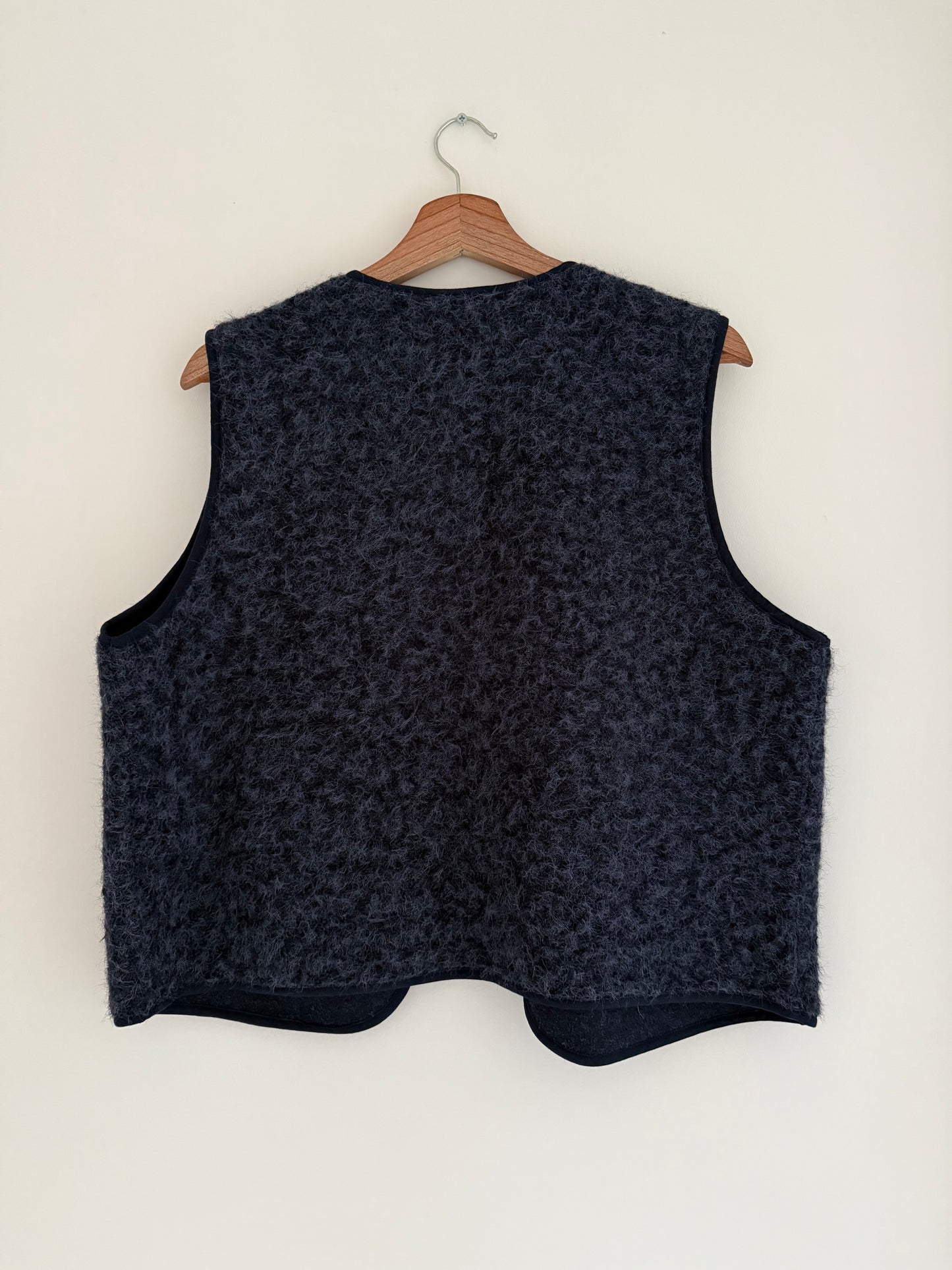 Gilet sans manches effet laine bleu marine