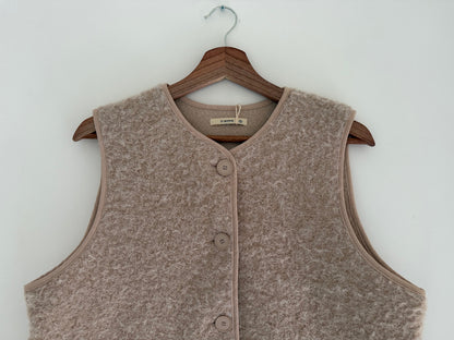 Gilet sans manches effet laine beige
