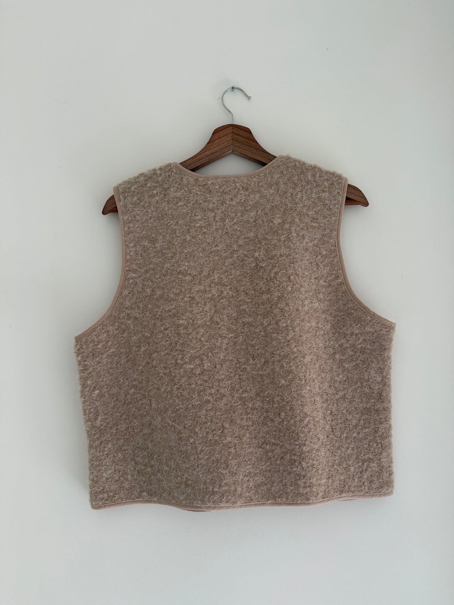 Gilet sans manches effet laine beige