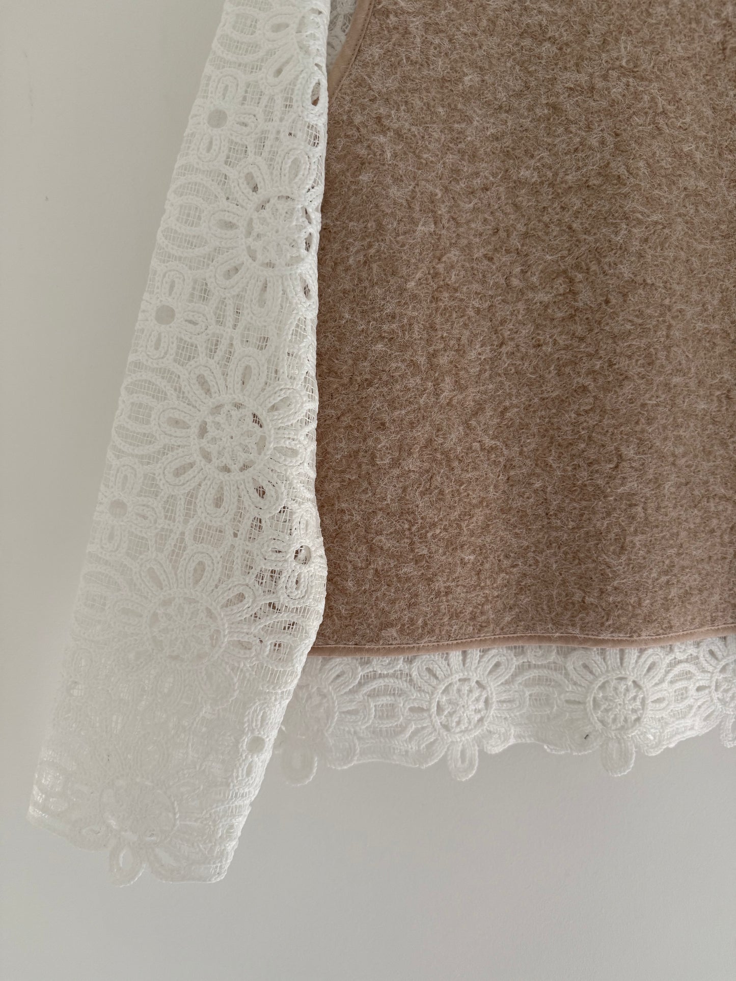 Gilet sans manches effet laine beige