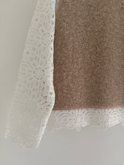 Gilet sans manches effet laine beige