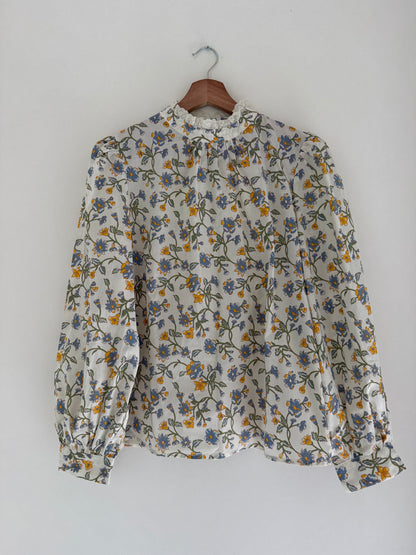 Blouse blanc cassé imprimé fleuri