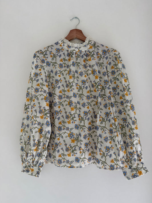 Blouse blanc cassé imprimé fleuri