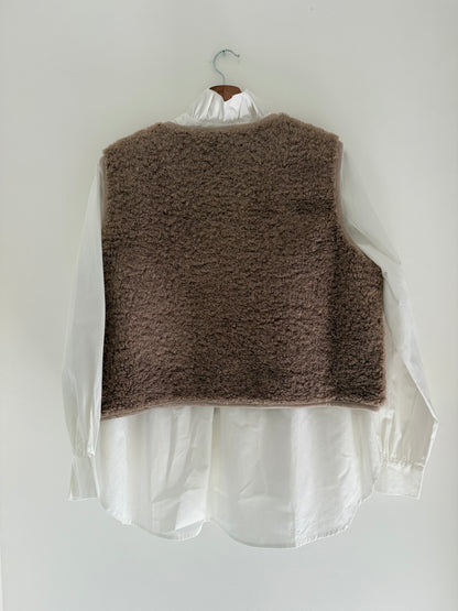Chemise avec grand col blanche