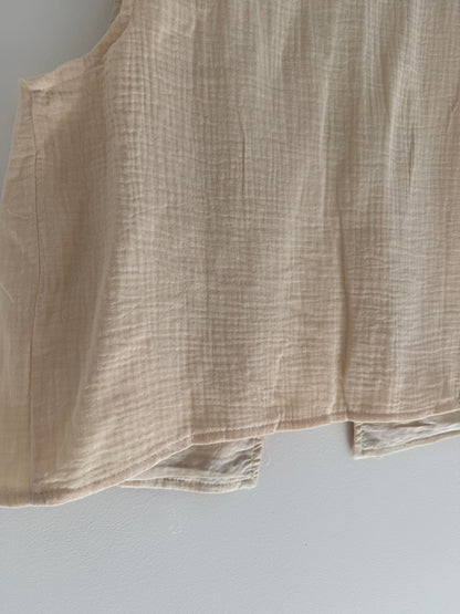 Gilet sans manches gaz de coton avec broderies