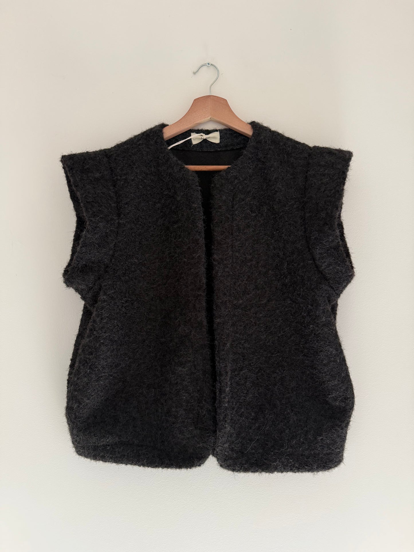 Gilet sans manches effet laine noir