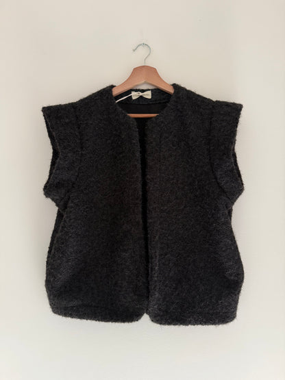 Gilet sans manches effet laine noir